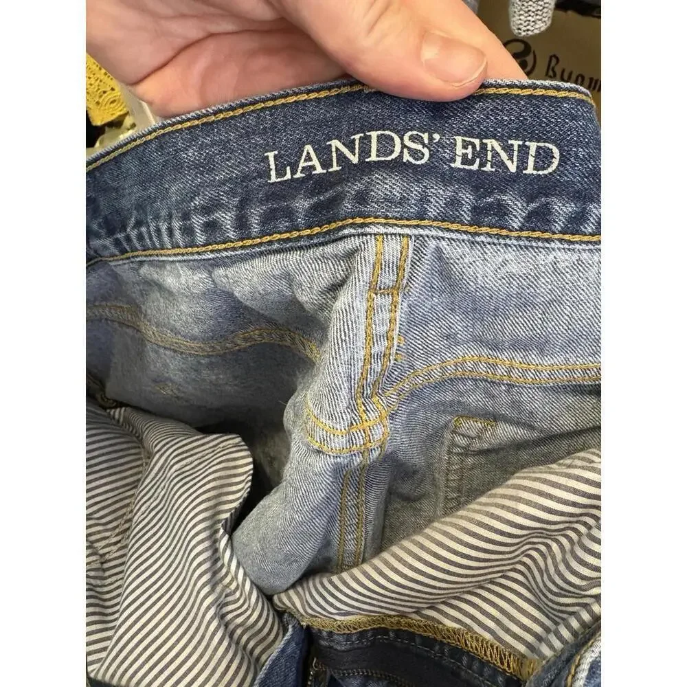Lands End Jeans Womens 26W High Rise Straight  Modest Ankle Office Casual